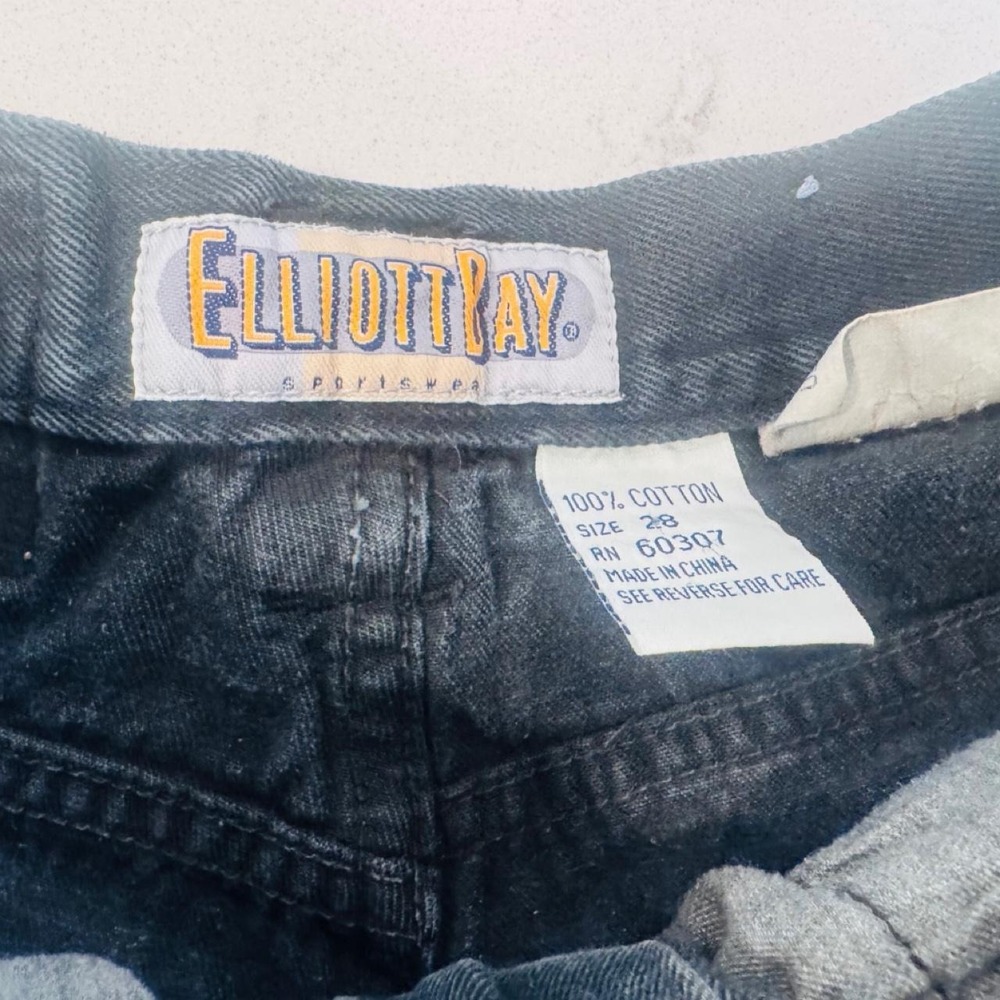 Vintage Elliott Bay Sportswear Black Denim Jeans 100% Cotton Size 28 View 3